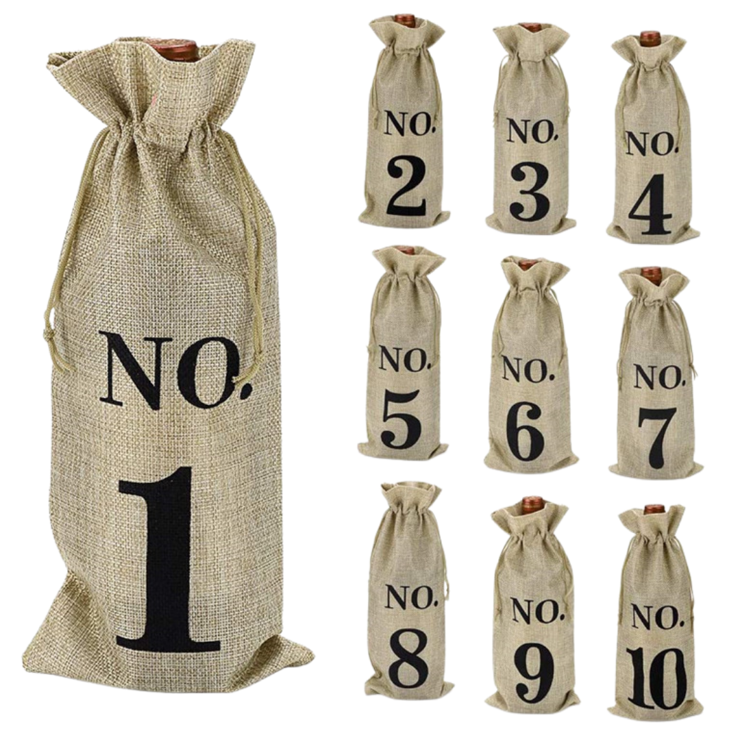 Numbered Blind Wine Tasting Bags — Set of 10