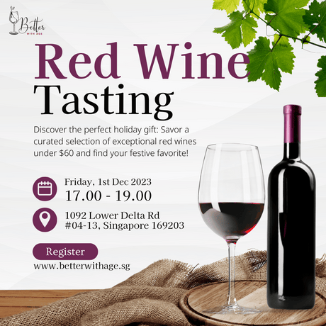 Wine Tasting of Exceptional Red Wines under $60 1st December(Friday) 2023