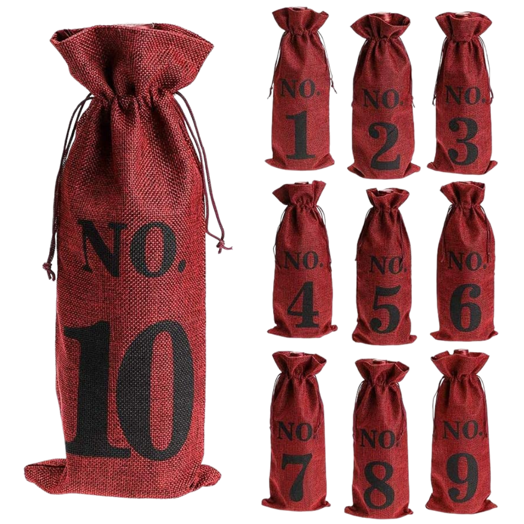 Numbered Blind Wine Tasting Bags — Set of 10
